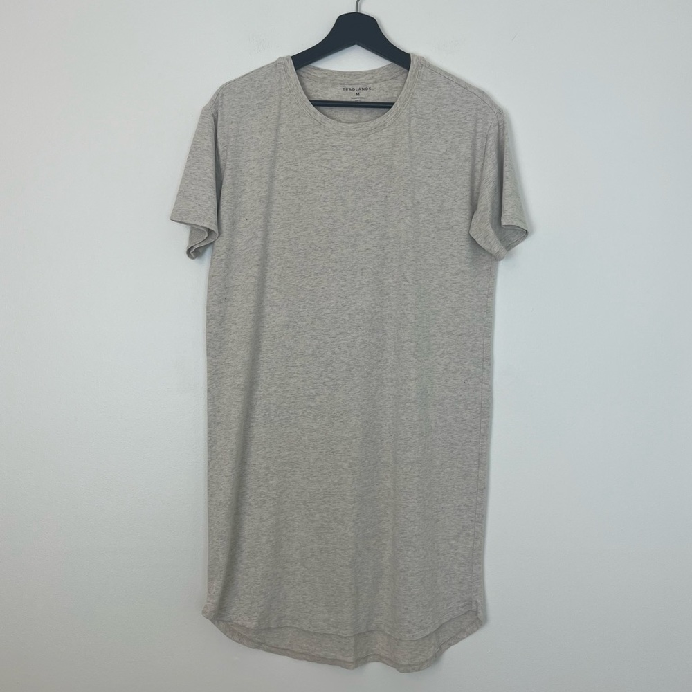Tradlands Classic Cotton Tee Shirt Dress Oatmeal Medium Minimalist Capsule Boho